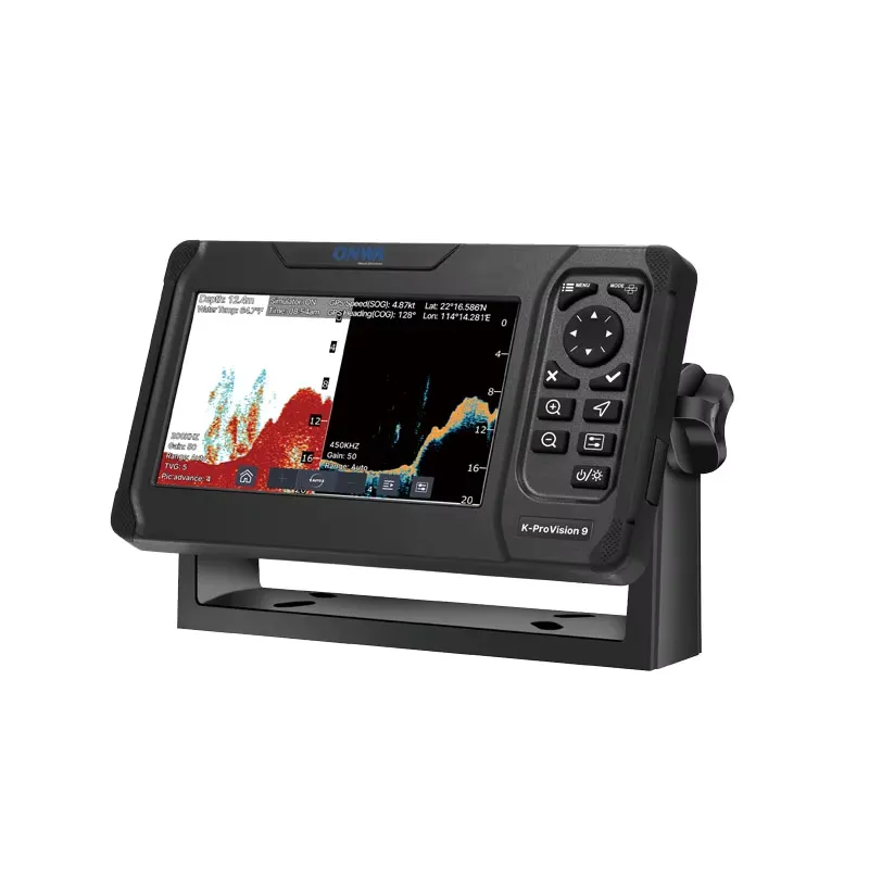 Fishing Boat Depth Finder - ONWA K ProVision 5C 5インチタッチスクリーンマリン魚群探知機ソナーGPS TMS20トランスデューサーボート釣り用深度計