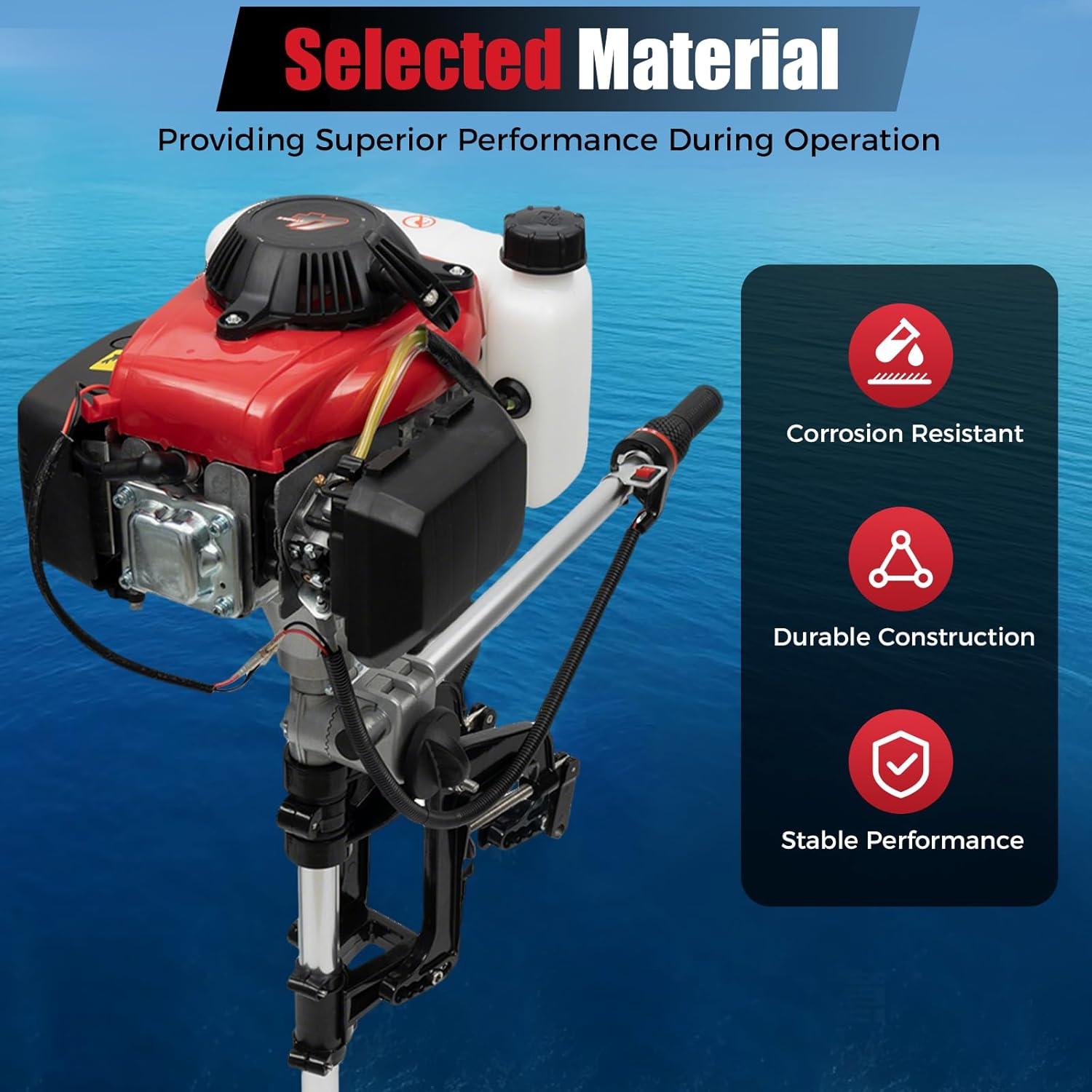 4馬力船外機、4ストローク53.2ccマリンボートエンジン、 - Fishing Boat Outboard Motor のレビューと価格